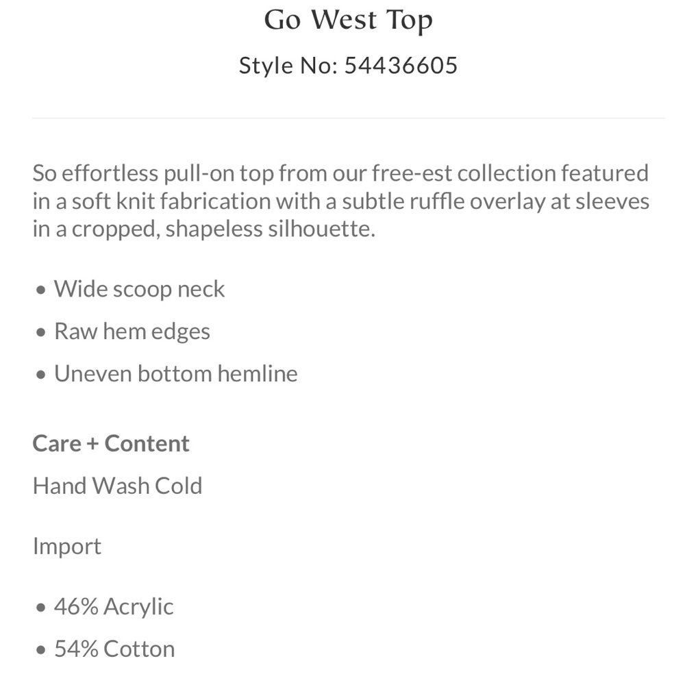 Free People Go West top cream - Picture 2 of 12